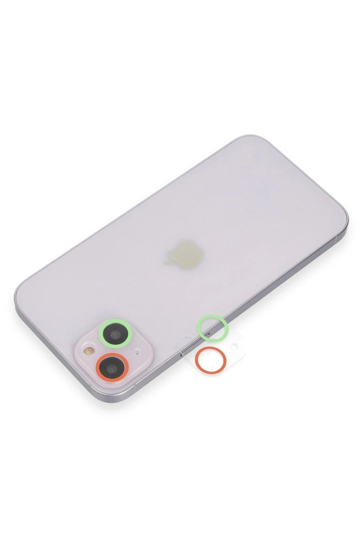 Mey İthalat® iPhone 13 Renkli Kamera Lens Koruma Cam - Yeşil-Pembe