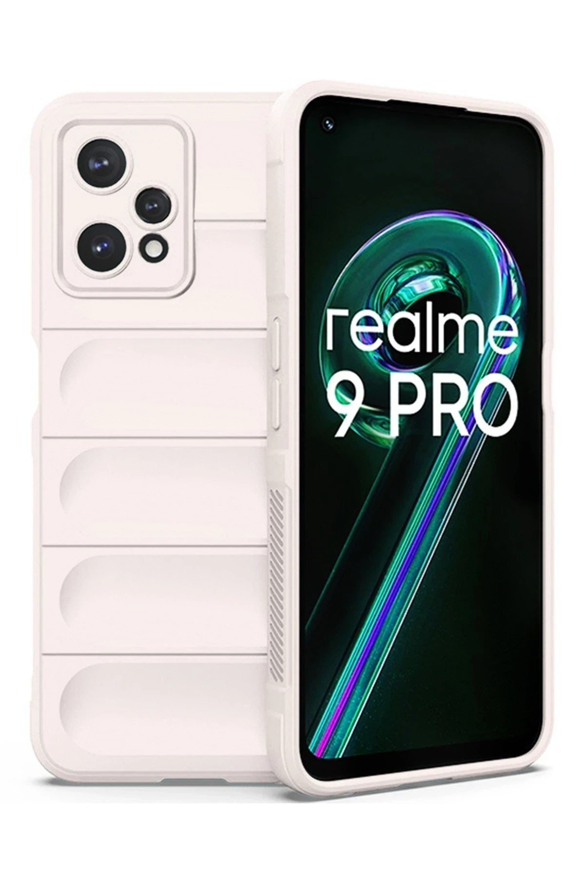 Mey İthalat® Realme 9 Pro 5G Kılıf Optimum Silikon - Krem