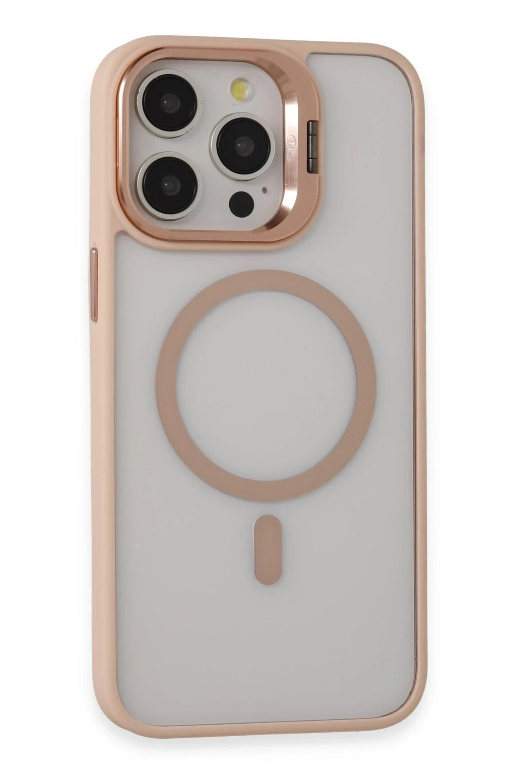 Mey İthalat® iPhone 15 Pro Max Kılıf Roblox Lens Magsafe Standlı Kapak - Pudra