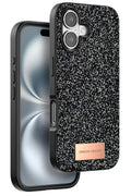 Mey İthalat® iPhone 16 Bright Simli Kapak - Siyah