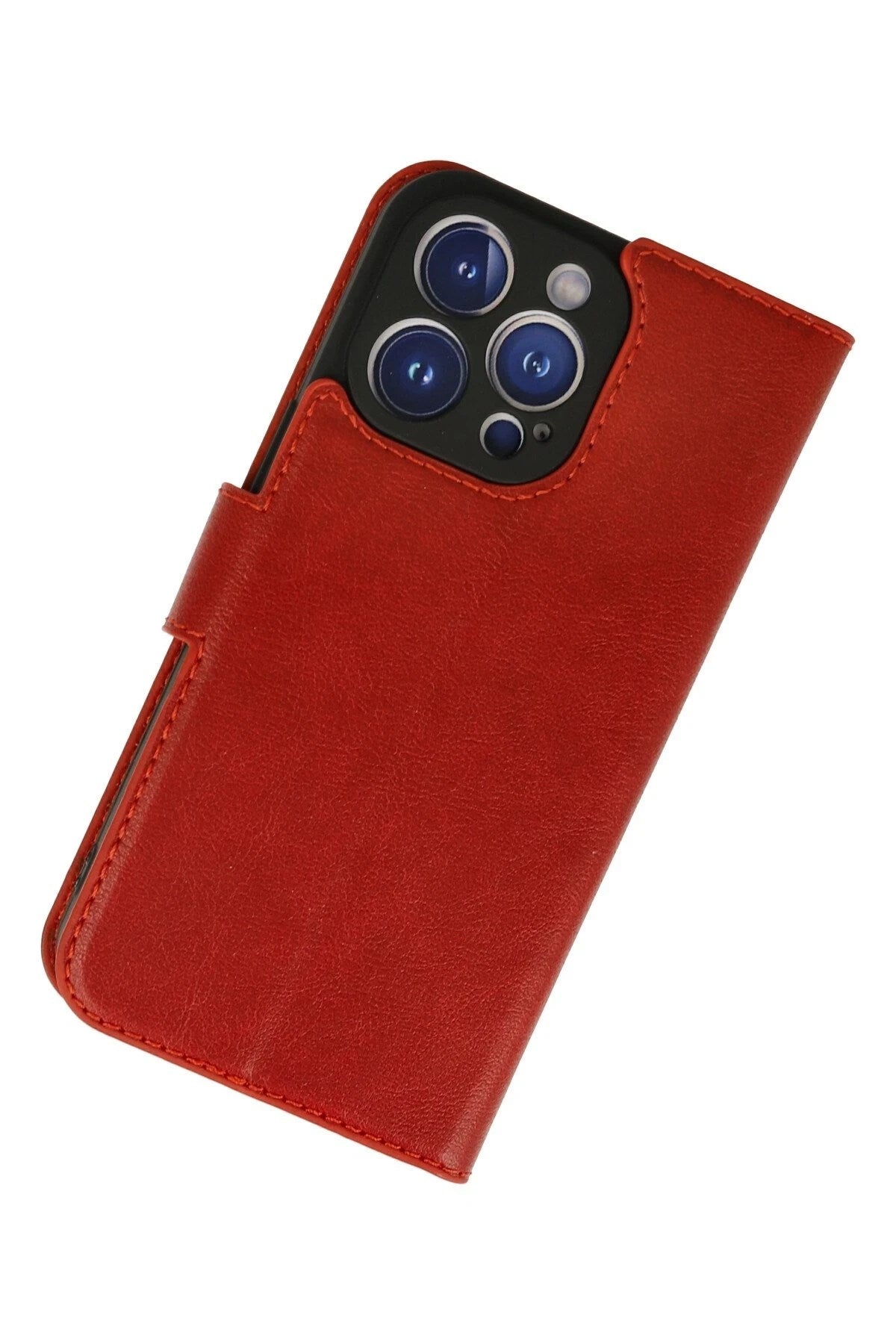 Mey İthalat® iPhone 13 Pro Kılıf Trend S Plus Kapaklı Kılıf - Kırmızı