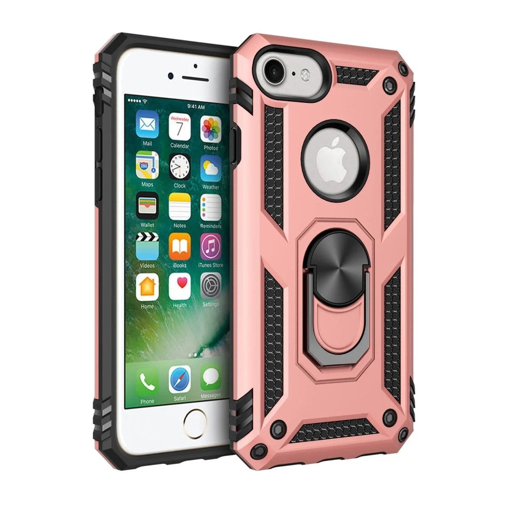 Mey İthalat® iPhone 7 Kılıf Sofya Yüzüklü Silikon Kapak - Rose