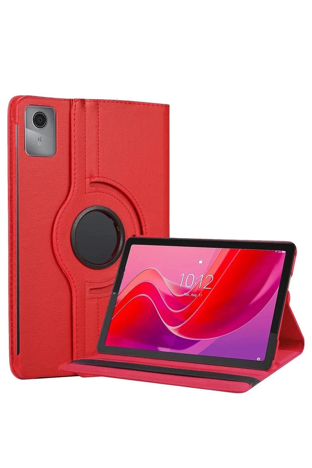 Mey İthalat® Lenovo Tab M11 TB330FU 360 Tablet Deri Kılıf - Kırmızı
