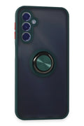 Mey İthalat® Samsung Galaxy M34 5G Kılıf Montreal Yüzüklü Silikon Kapak - Yeşil