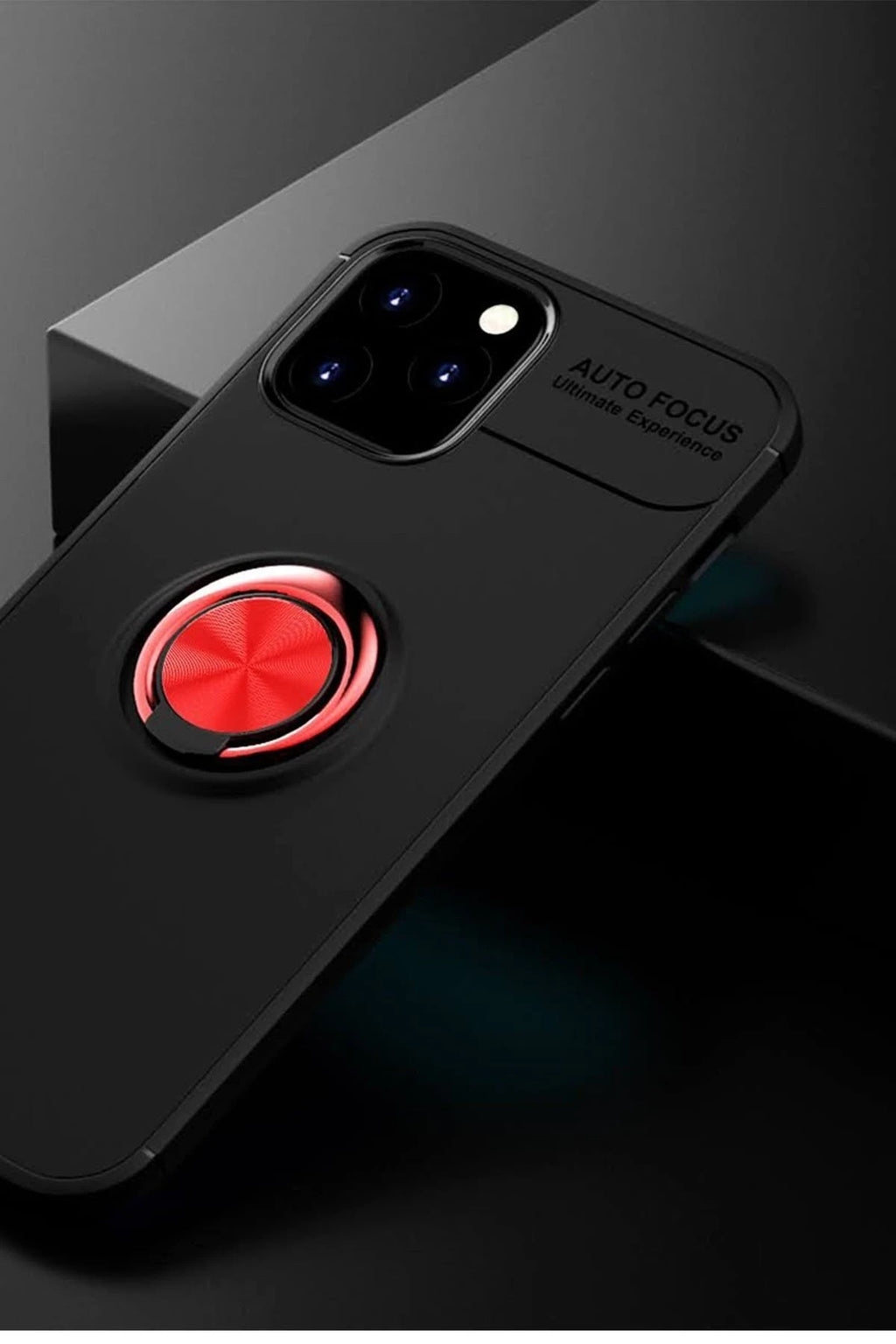 Mey İthalat® iPhone 12 Kılıf Range Yüzüklü Silikon - Siyah-Kırmızı