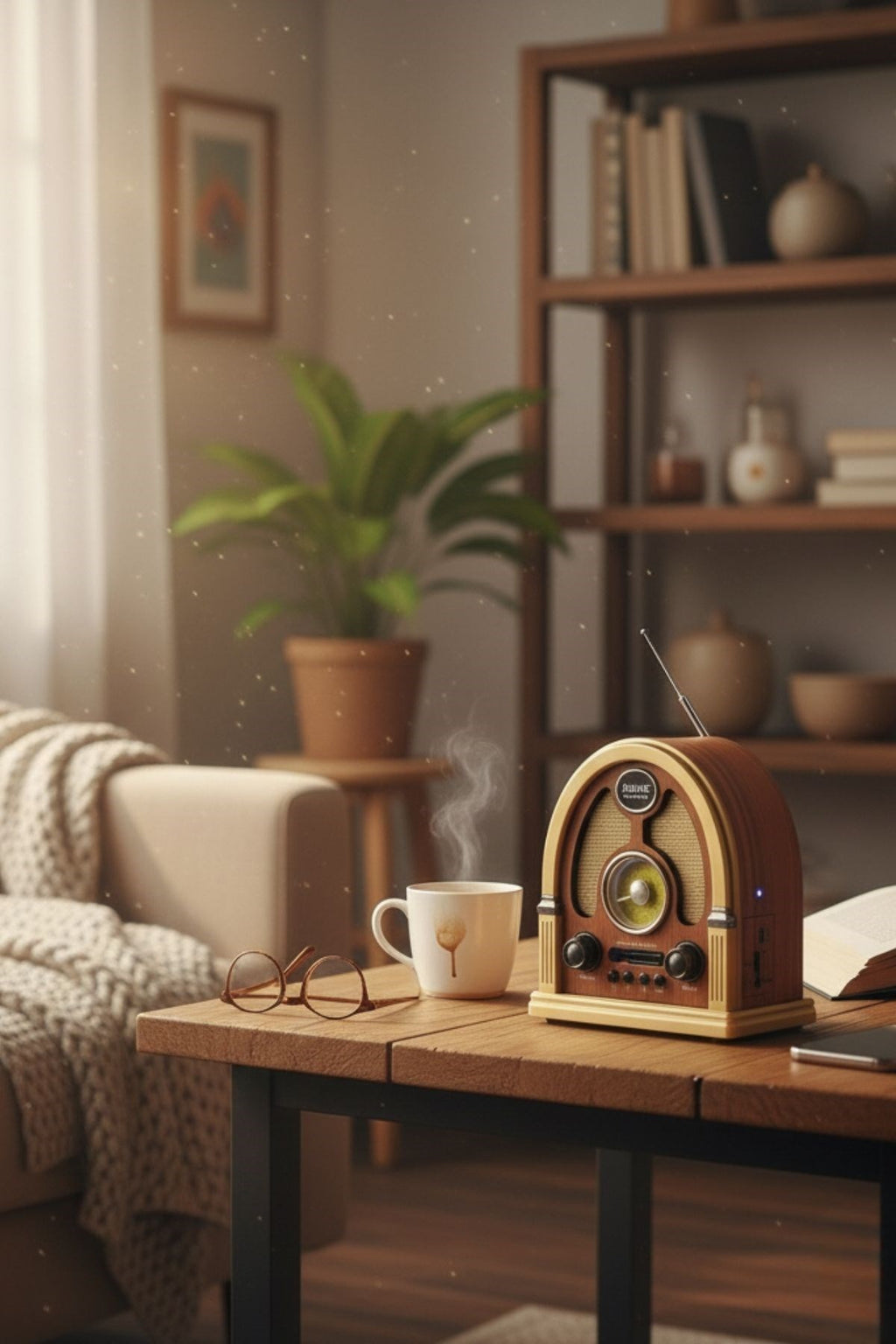 Orta Boy Kubbe Model Retro Ahşap Tasarım Bluetooth Hoparlörlü Radyo – FM/AM Destekli, Şarjlı ve Taşınabilir Radyo NS-7061