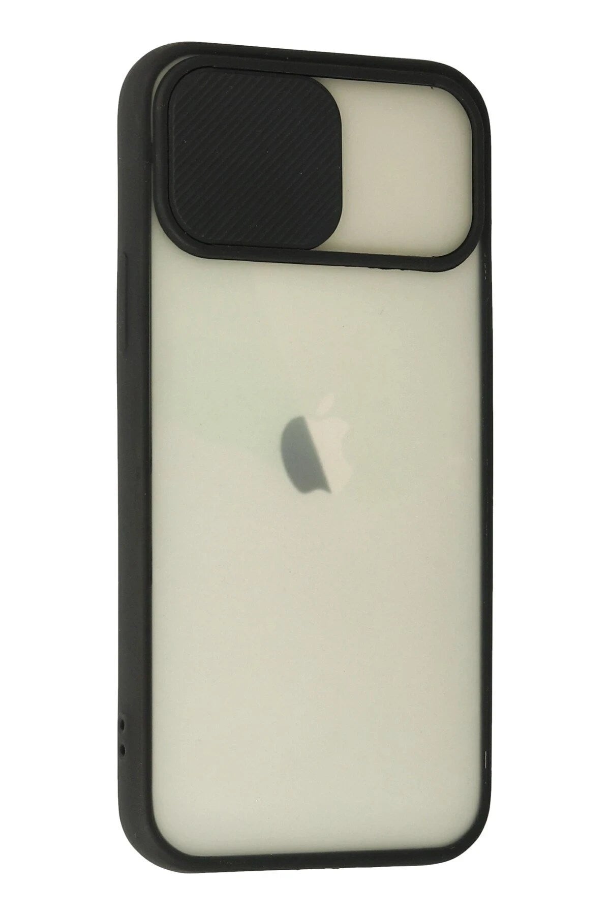 Mey İthalat® iPhone 12 Kılıf Palm Buzlu Kamera Sürgülü Silikon - Siyah