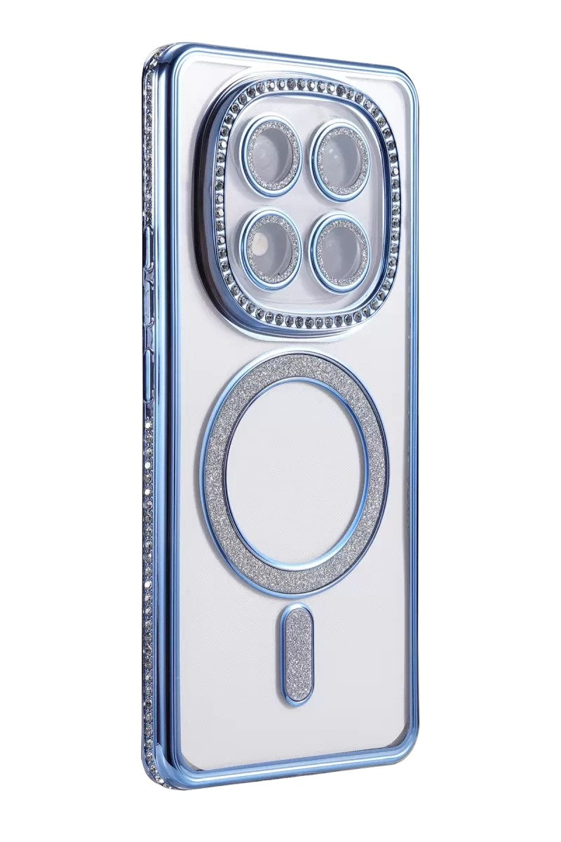 Mey İthalat® Redmi Note 15 Pro 5G Joke Simli Magneticsafe Kılıf - Mavi