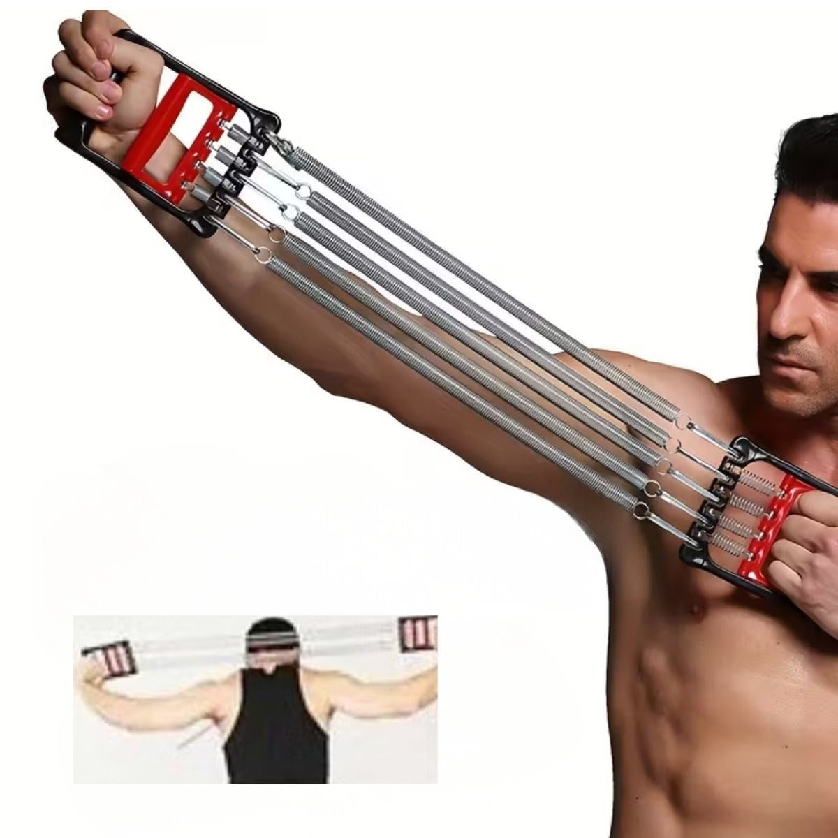 Göğüs Genişletme ve Kuvvet Egzersiz Aleti – 5 Yaylı 5 Kademeli Ayarlanabilir Fitness ve Kuvvet Antrenmanı Ekipmanı