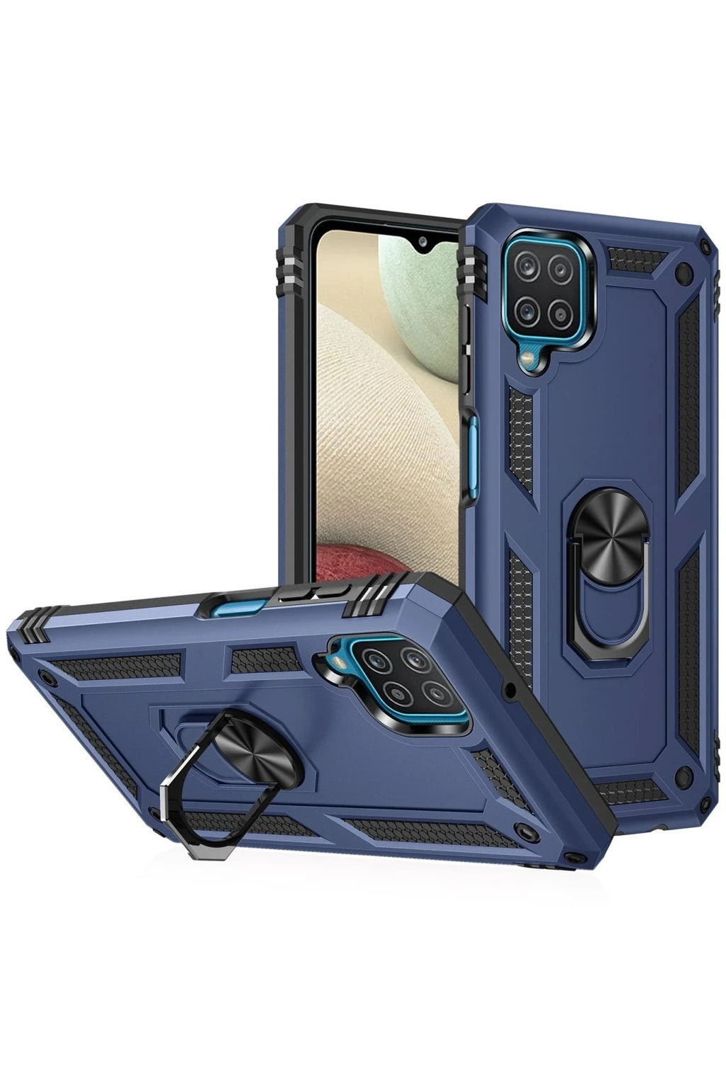 Mey İthalat® Samsung Galaxy A22 Kılıf Sofya Yüzüklü Silikon Kapak - Lacivert