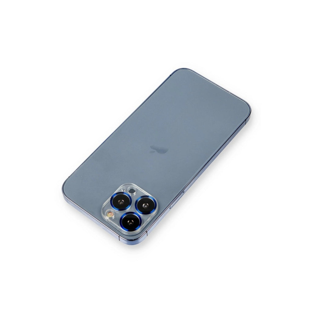 Mey İthalat® iPhone 12 Pro Metal Kamera Lens Koruma Cam - Mavi