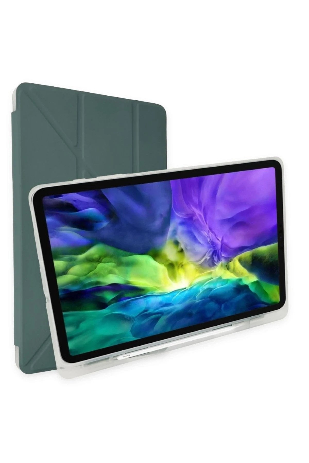 Mey İthalat® Huawei MatePad SE Kılıf Kalemlikli Mars Tablet Kılıfı - Koyu Yeşil