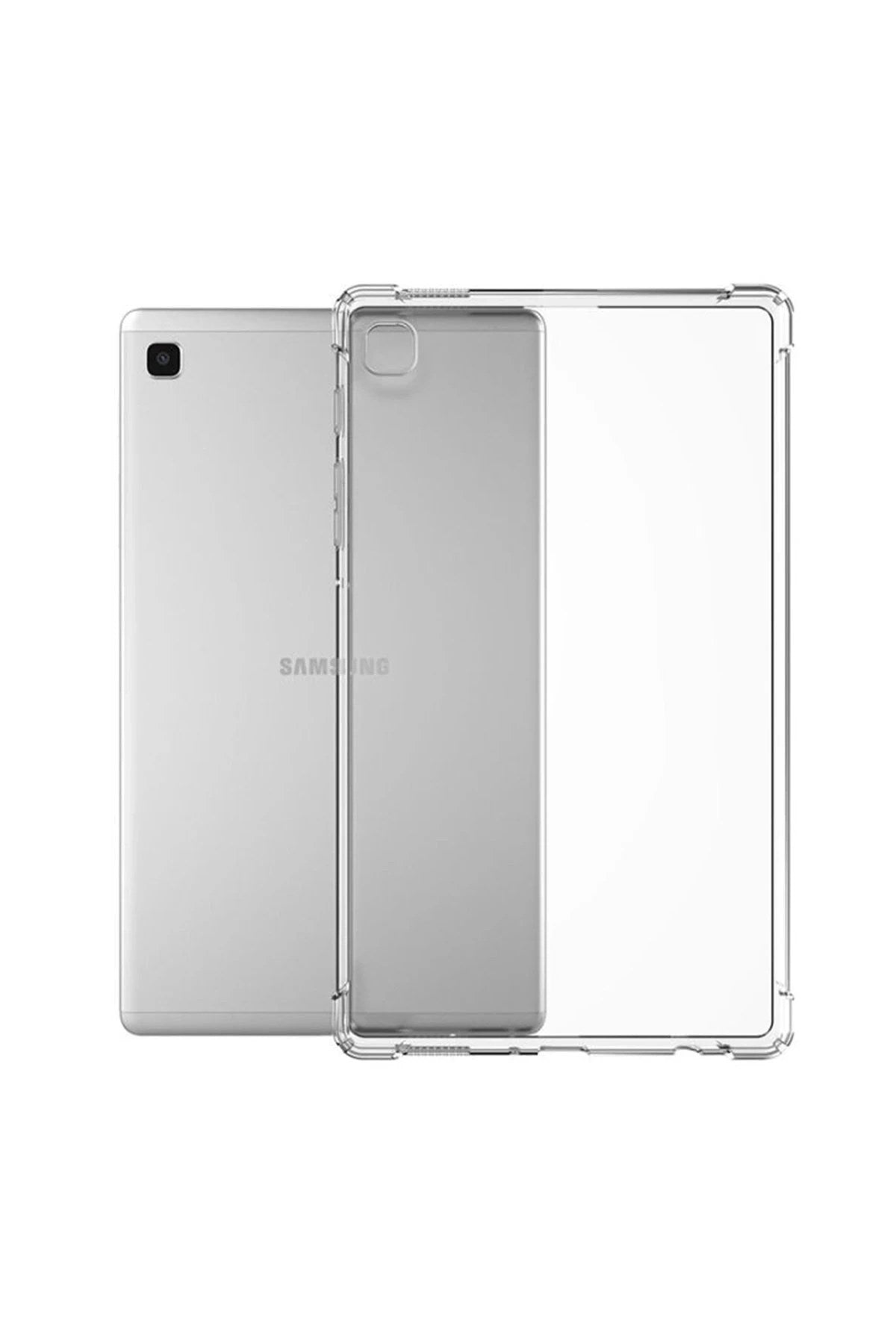 Mey İthalat® Samsung Galaxy T220 Tab A7 Lite 8.7 Kılıf Anti Shock Tablet Silikon - Şeffaf