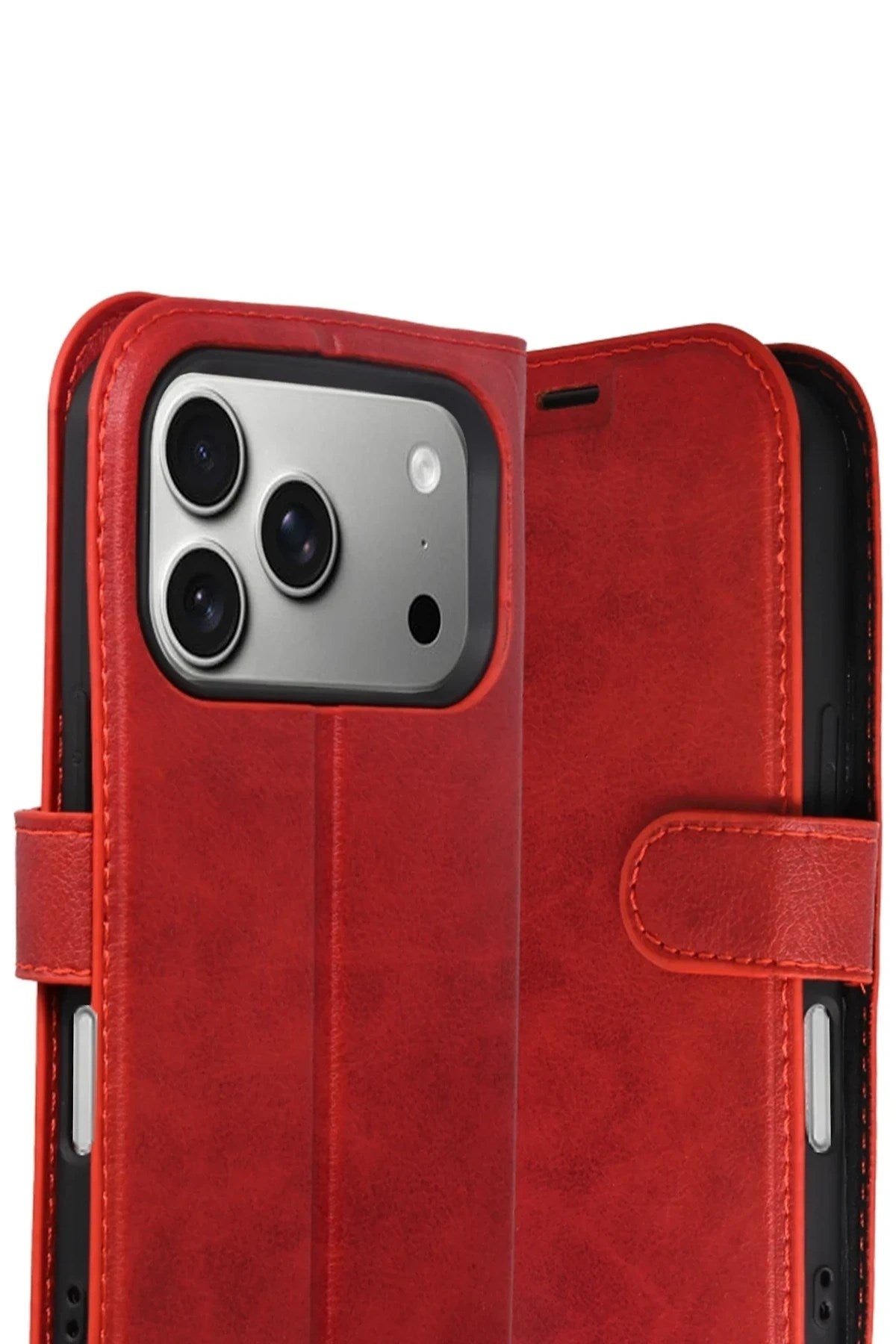 Mey İthalat® iPhone 17 Pro Max Trend S Plus Kapaklı Kılıf - Kırmızı