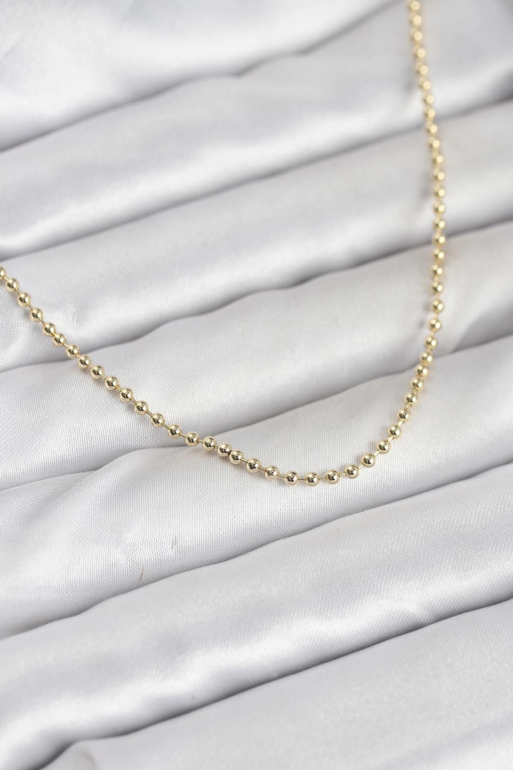 Mey İthalat® CM 14K Gold Renk Top Zincirli Model 60 cm Kadın Kolye