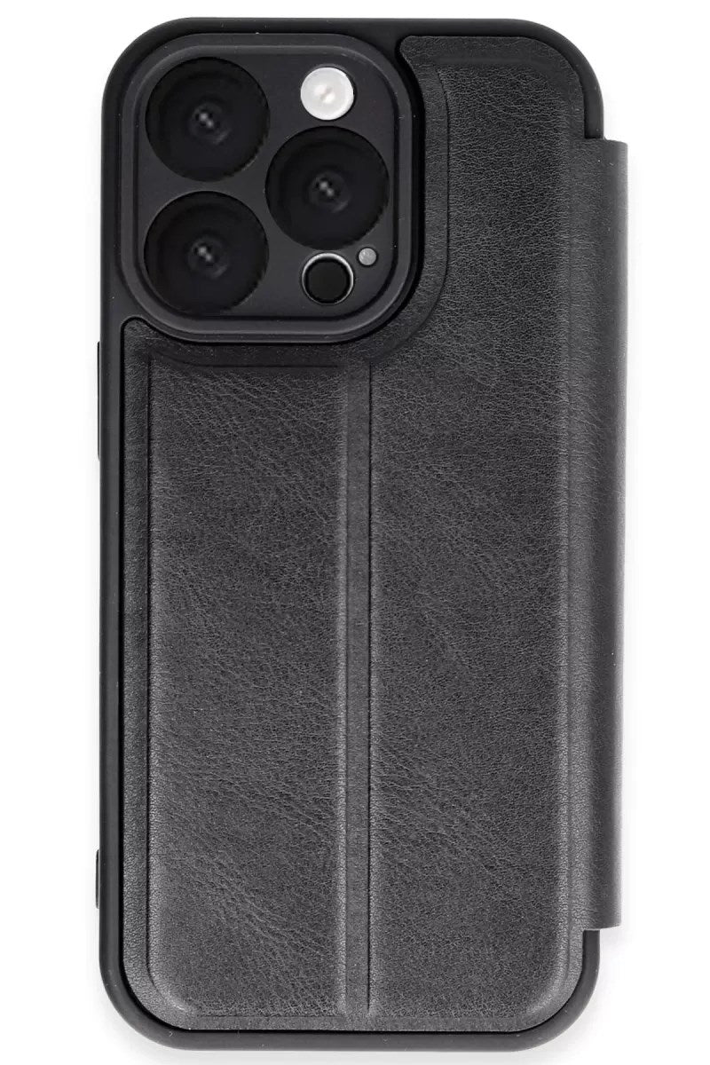 Mey İthalat® iPhone 16 Pro Max Kılıf Flip Cover - Siyah