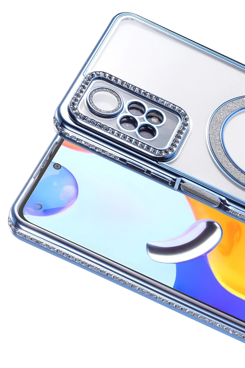 Mey İthalat® Redmi Note 12 Pro 4G Joke Simli Magneticsafe Kılıf - Mavi