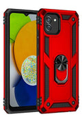 Mey İthalat® Samsung Galaxy A03 Kılıf Sofya Yüzüklü Silikon Kapak - Kırmızı