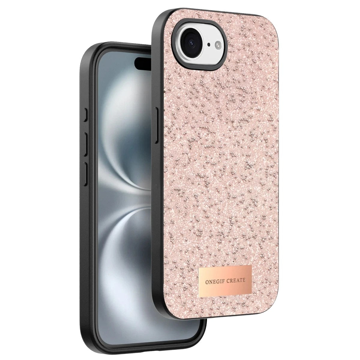 Mey İthalat® iPhone 16E Bright Simli Kapak - Pembe