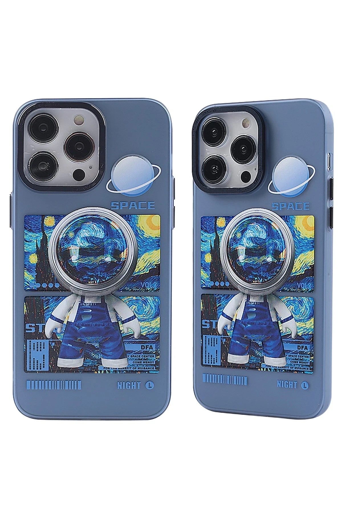 Mey İthalat® iPhone 14 Pro Max Kılıf Desenli Kapak - Mavi - 1