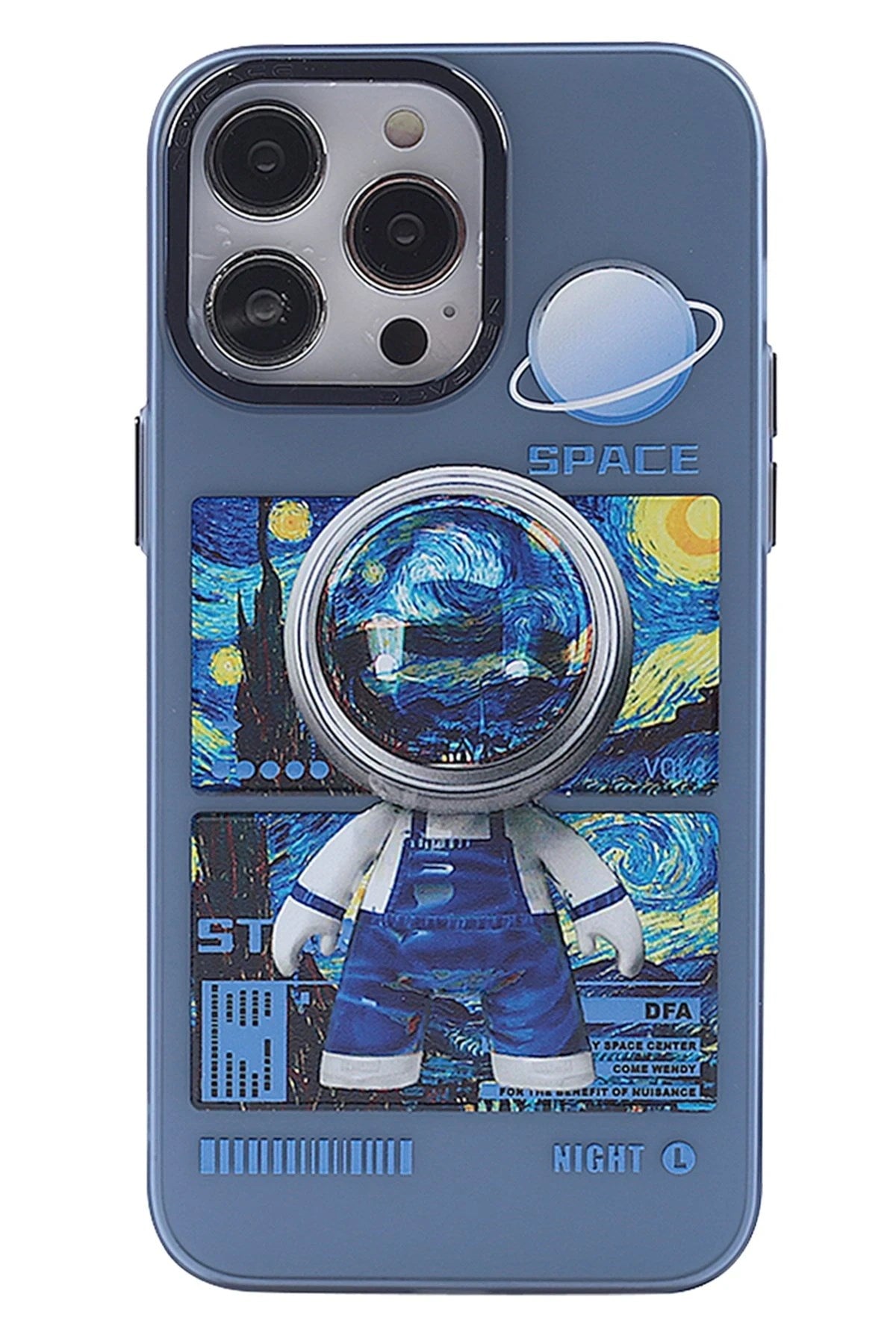 Mey İthalat® iPhone 14 Pro Kılıf Desenli Kapak - Mavi - 1