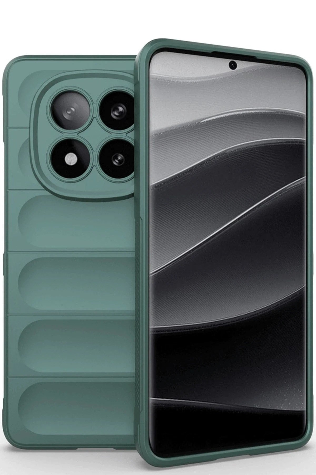 Mey İthalat® Redmi Note 14 Pro 5G Kılıf Optimum Silikon - Koyu Yeşil