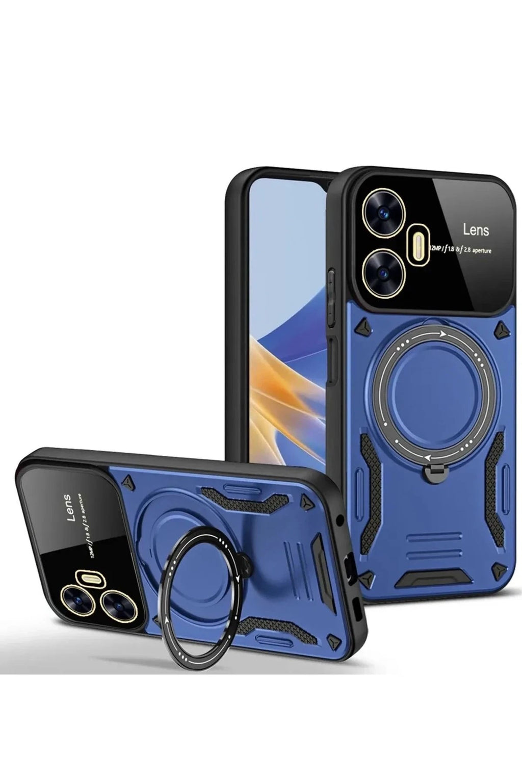 Mey İthalat® Realme C55 Kılıf Joy Lens Standlı Kapak - Lacivert