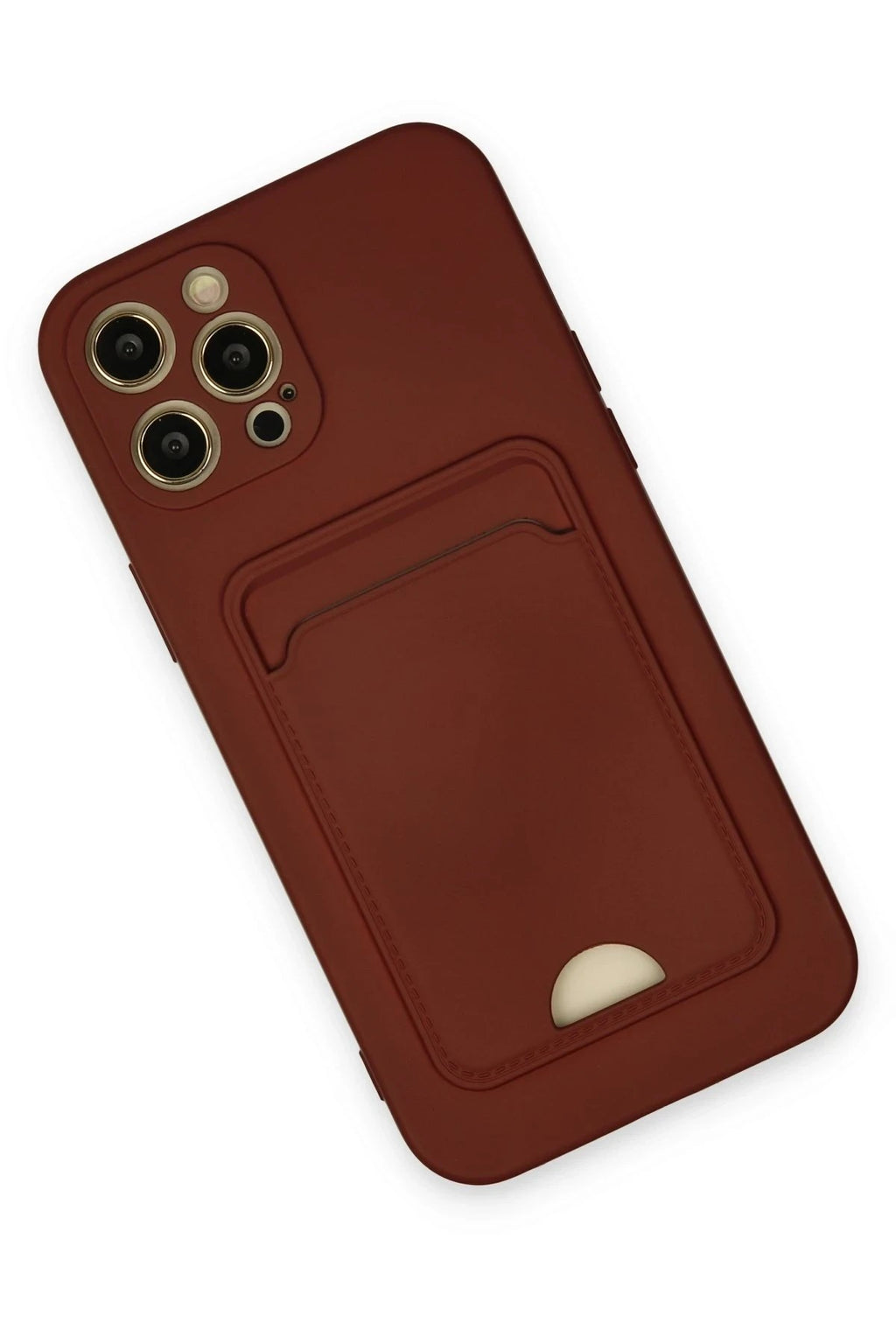 Mey İthalat® iPhone 12 Pro Max Kılıf Kelvin Kartvizitli Silikon - Bordo