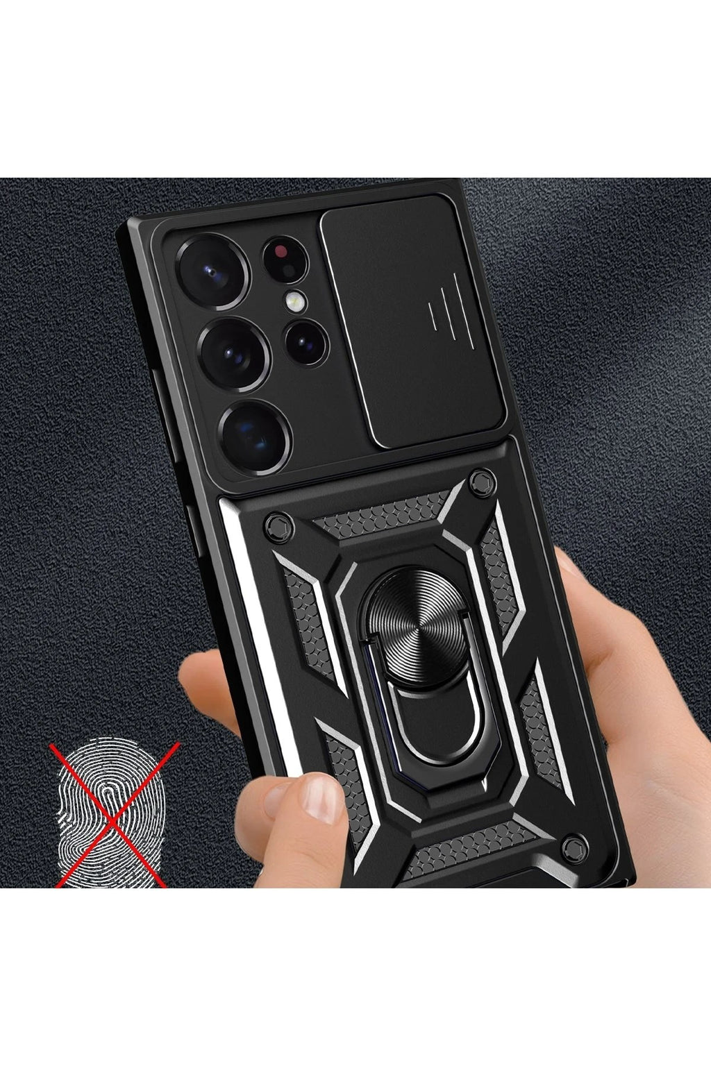 Mey İthalat® Samsung Galaxy S23 Ultra Kılıf Pars Lens Yüzüklü Silikon - Lacivert