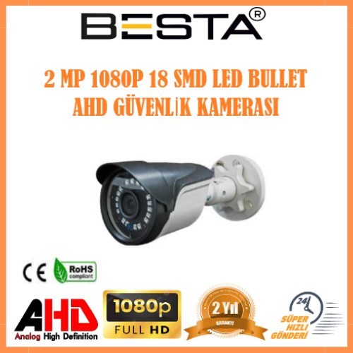 2MP Ahd 1080P Gece Görüşlü 6 Kameralı Güvenlik Sistemi