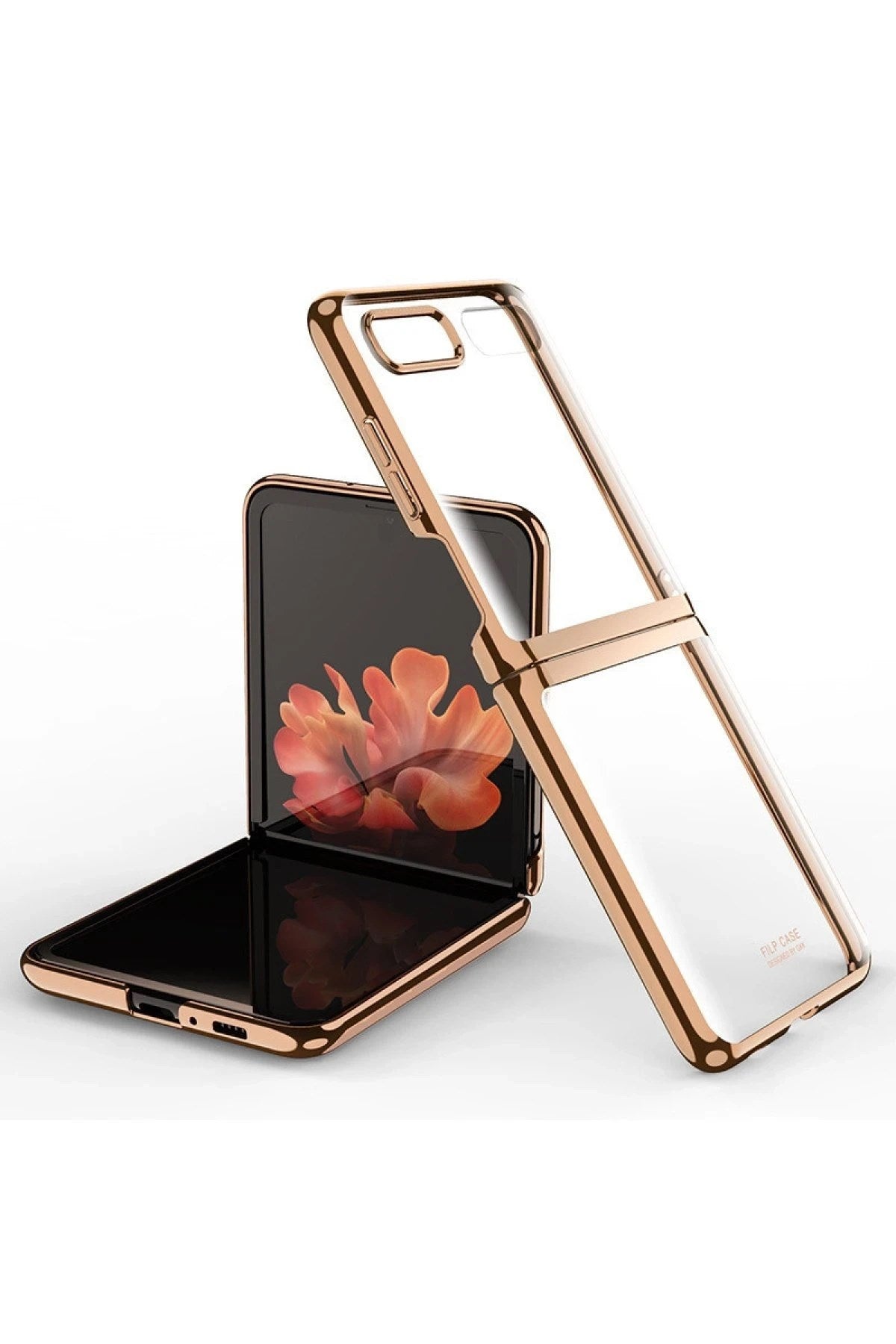 Mey İthalat® Samsung Galaxy Z Flip 4 Kılıf Fold Element Kapak - Gold