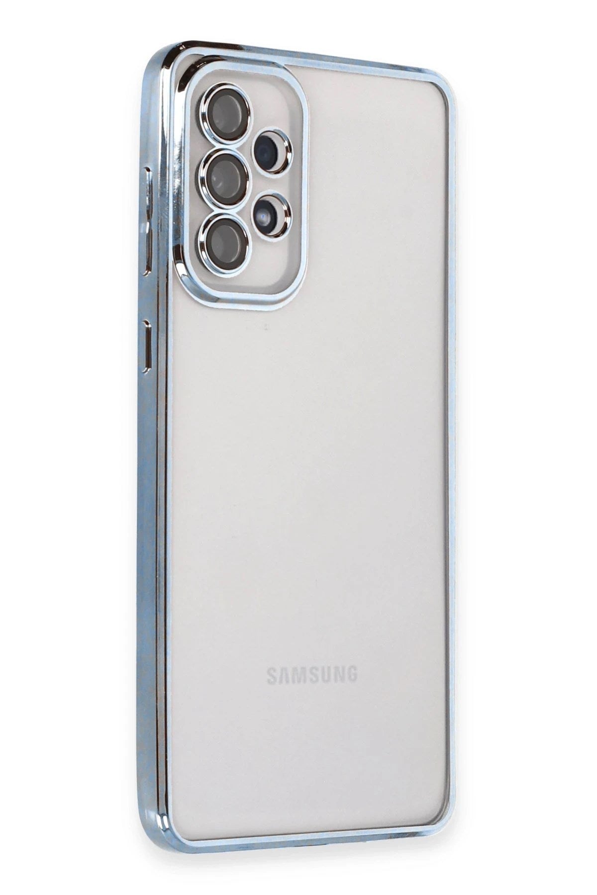 Mey İthalat® Samsung Galaxy A73 5G Kılıf Lensli Silikon - Açık Mavi
