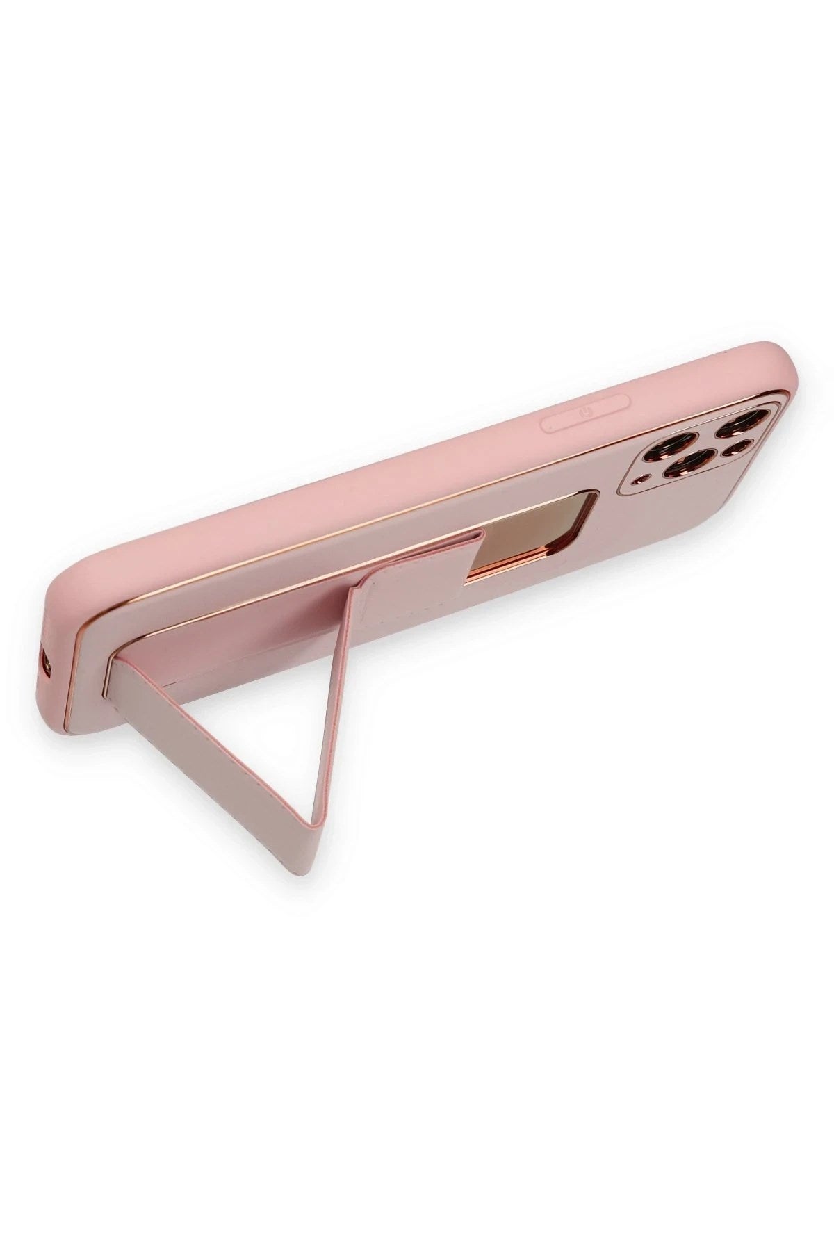 Mey İthalat® iPhone 11 Pro Max Kılıf Coco Deri Standlı Kapak - Pembe