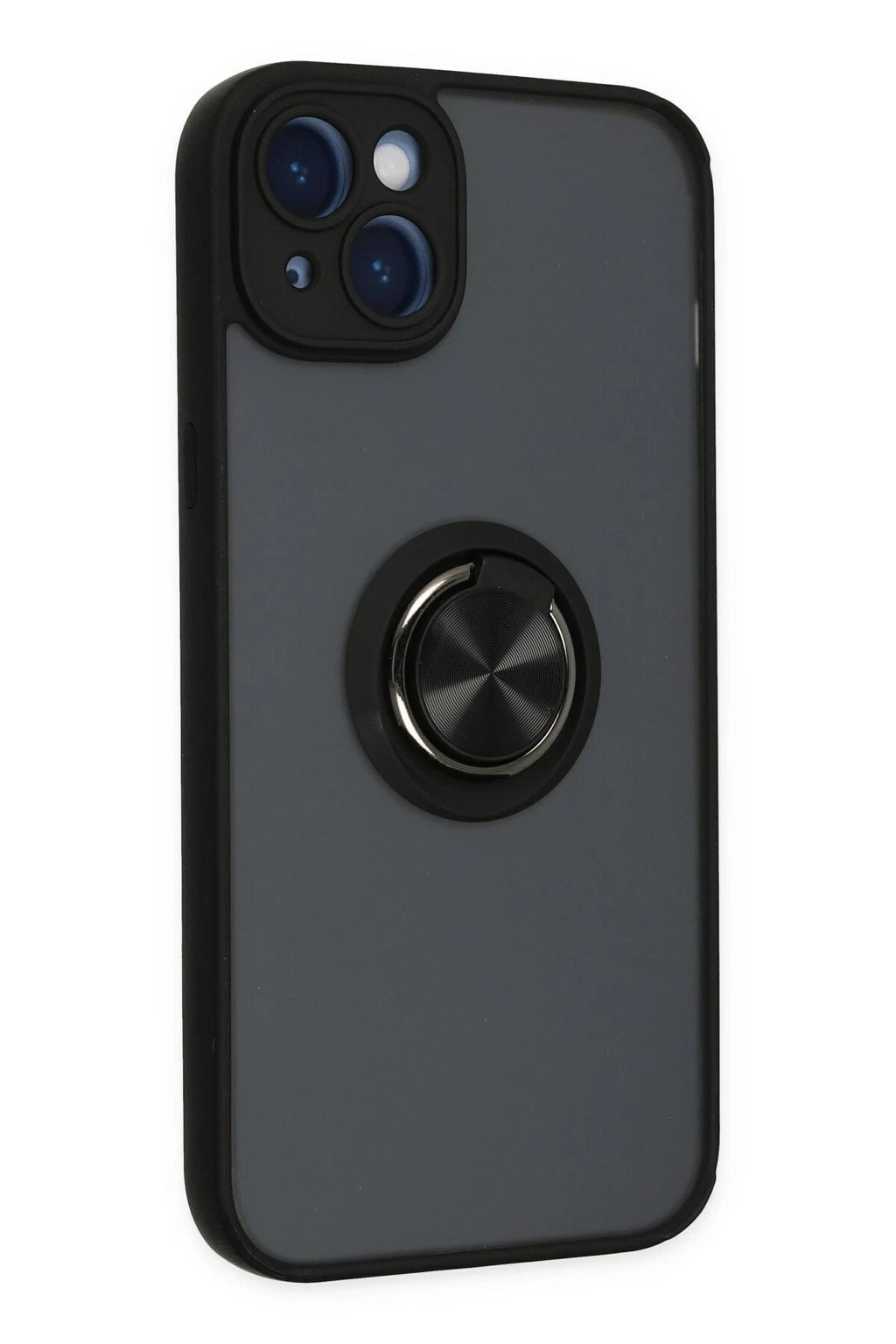 Mey İthalat® iPhone 14 Kılıf Montreal Yüzüklü Silikon Kapak - Siyah