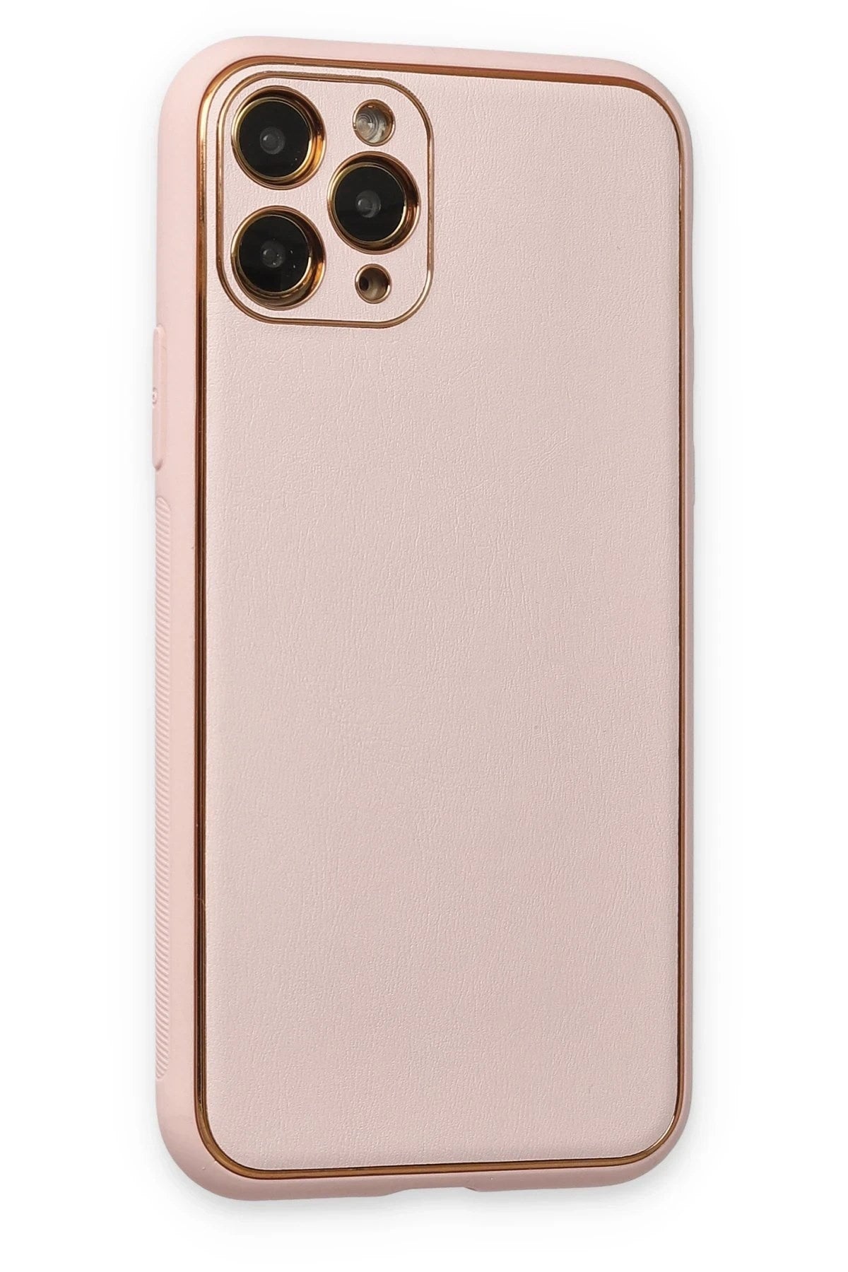 Mey İthalat® iPhone 11 Pro Kılıf Coco Deri Silikon Kapak - Pudra