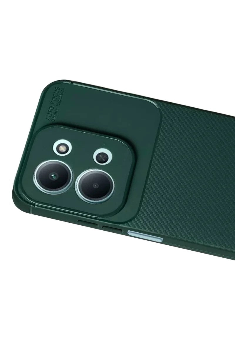 Mey İthalat® Redmi 15C 5G Auto Focus Karbon Kapak - Koyu Yeşil