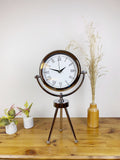 Krom Metal Mini Tripod Retro Masa Saati 45×26 cm
