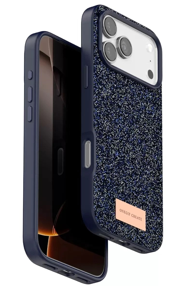 Mey İthalat® iPhone 17 Pro Bright Simli Kapak - Mavi