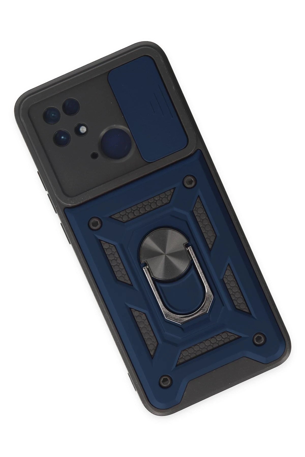 Mey İthalat® Redmi 10C Kılıf Pars Lens Yüzüklü Silikon - Lacivert