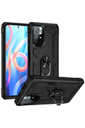 Mey İthalat® Redmi Note 11T Kılıf Sofya Yüzüklü Silikon Kapak - Siyah