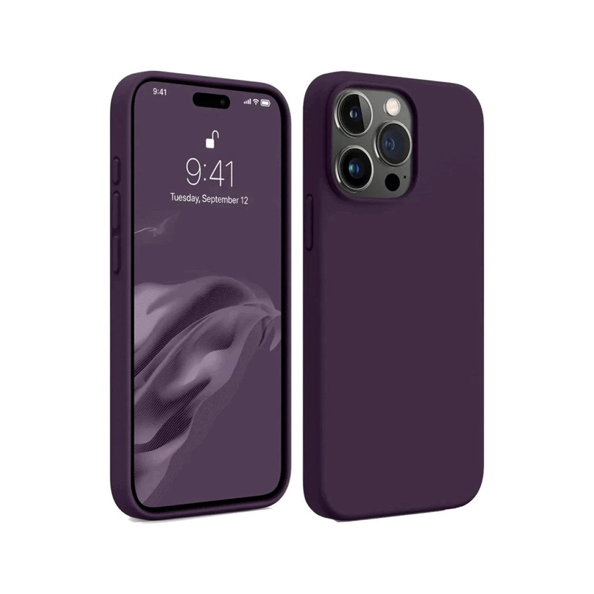 Mey İthalat® iPhone 15 Pro Max Kılıf First Silikon - Mürdüm