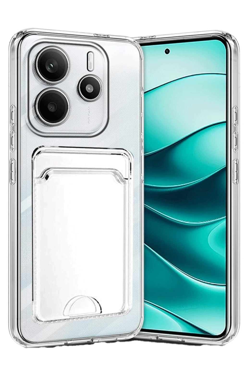 Mey İthalat® Redmi Note 14 4G Kılıf Kart Şeffaf Silikon - Şeffaf