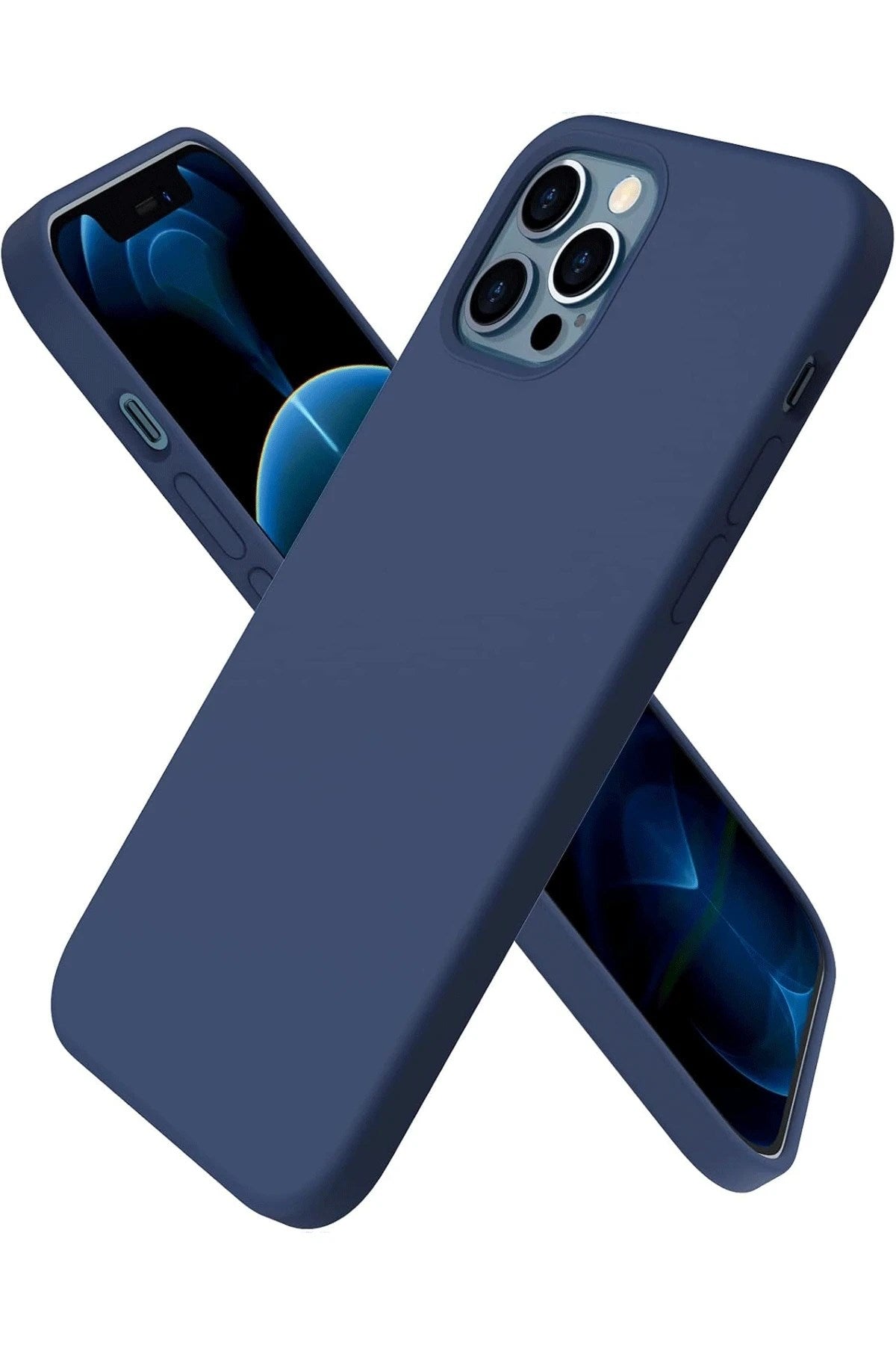 Mey İthalat® iPhone 12 Pro Max Kılıf First Silikon - Lacivert