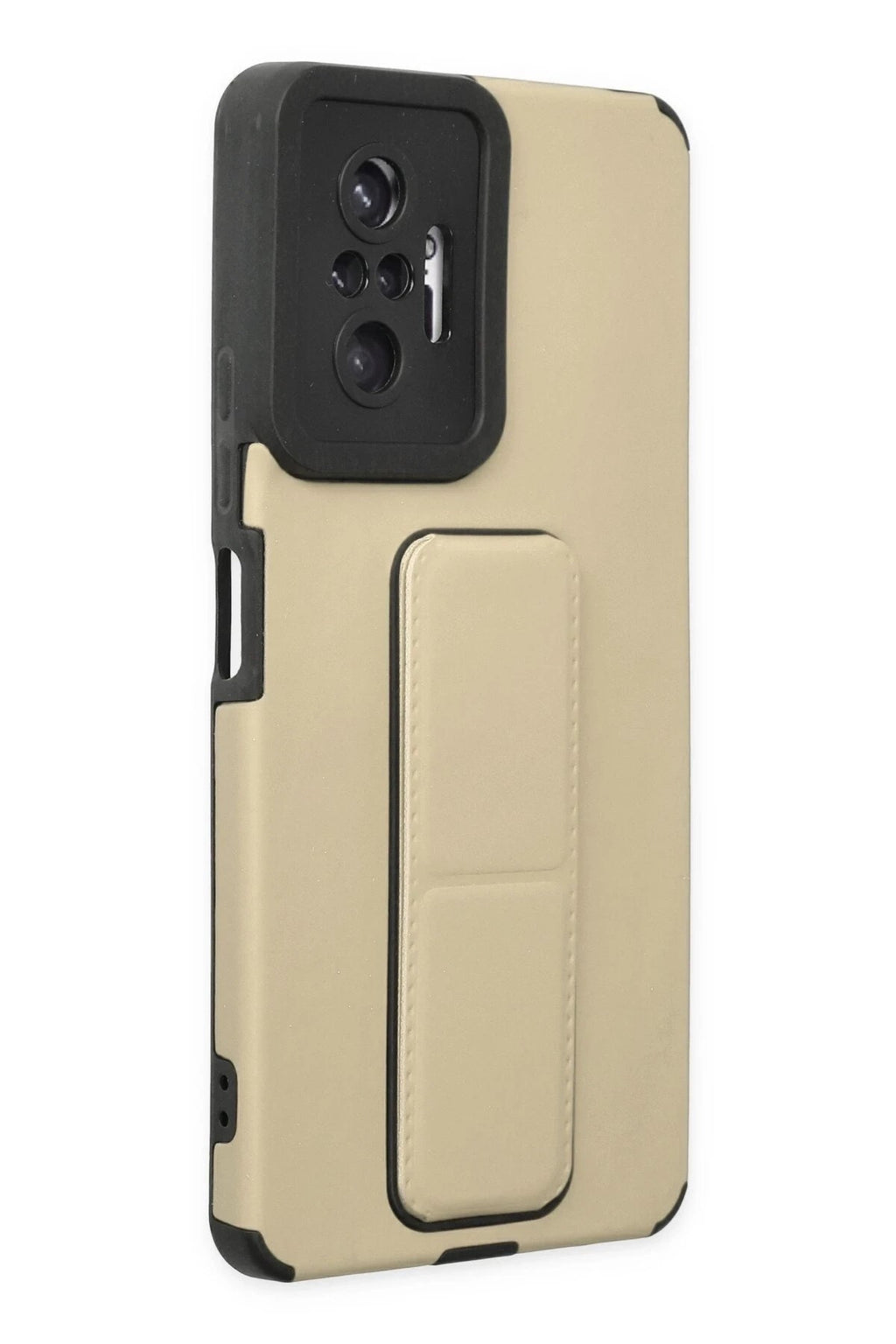Mey İthalat® Redmi Note 10 Pro Kılıf Mega Standlı Silikon - Gold