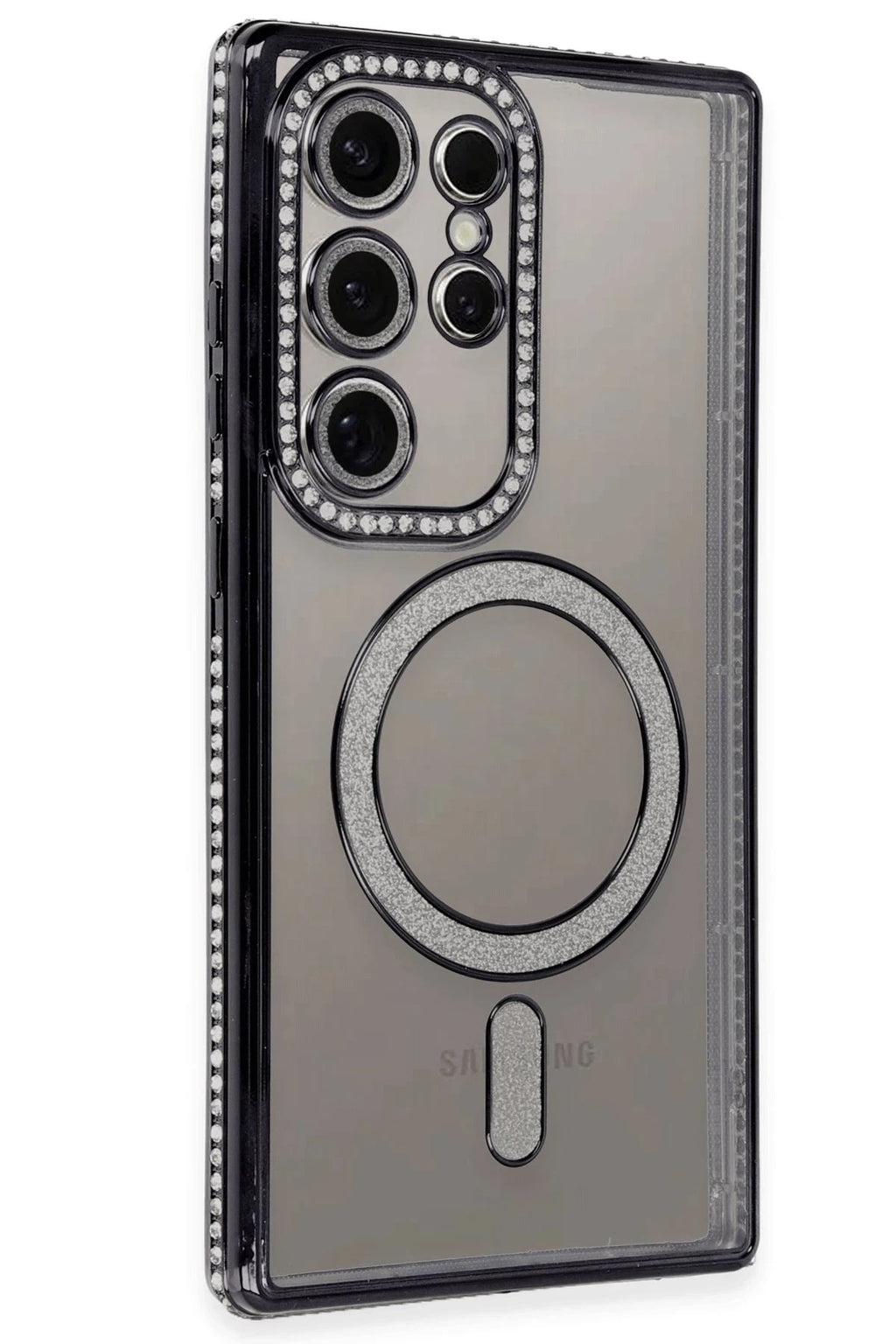 Mey İthalat® Samsung Galaxy S24 Ultra Kılıf Joke Simli Magneticsafe Kılıf - Siyah