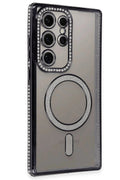 Mey İthalat® Samsung Galaxy S24 Ultra Kılıf Joke Simli Magneticsafe Kılıf - Siyah