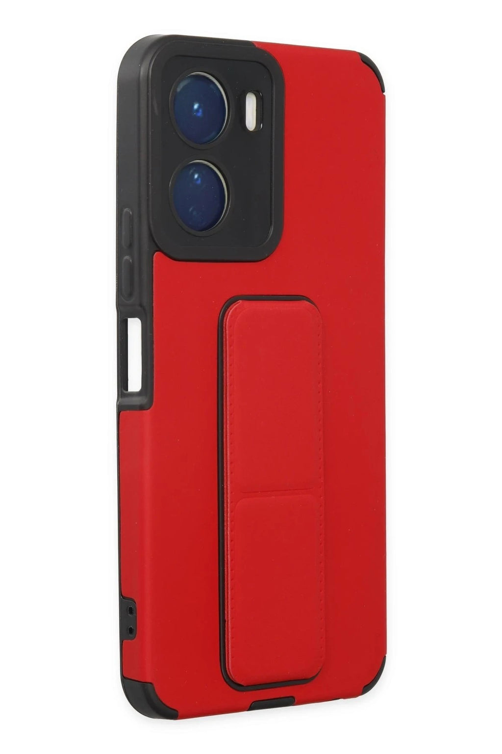 Mey İthalat® Vivo Y16 Kılıf Mega Standlı Silikon - Kırmızı