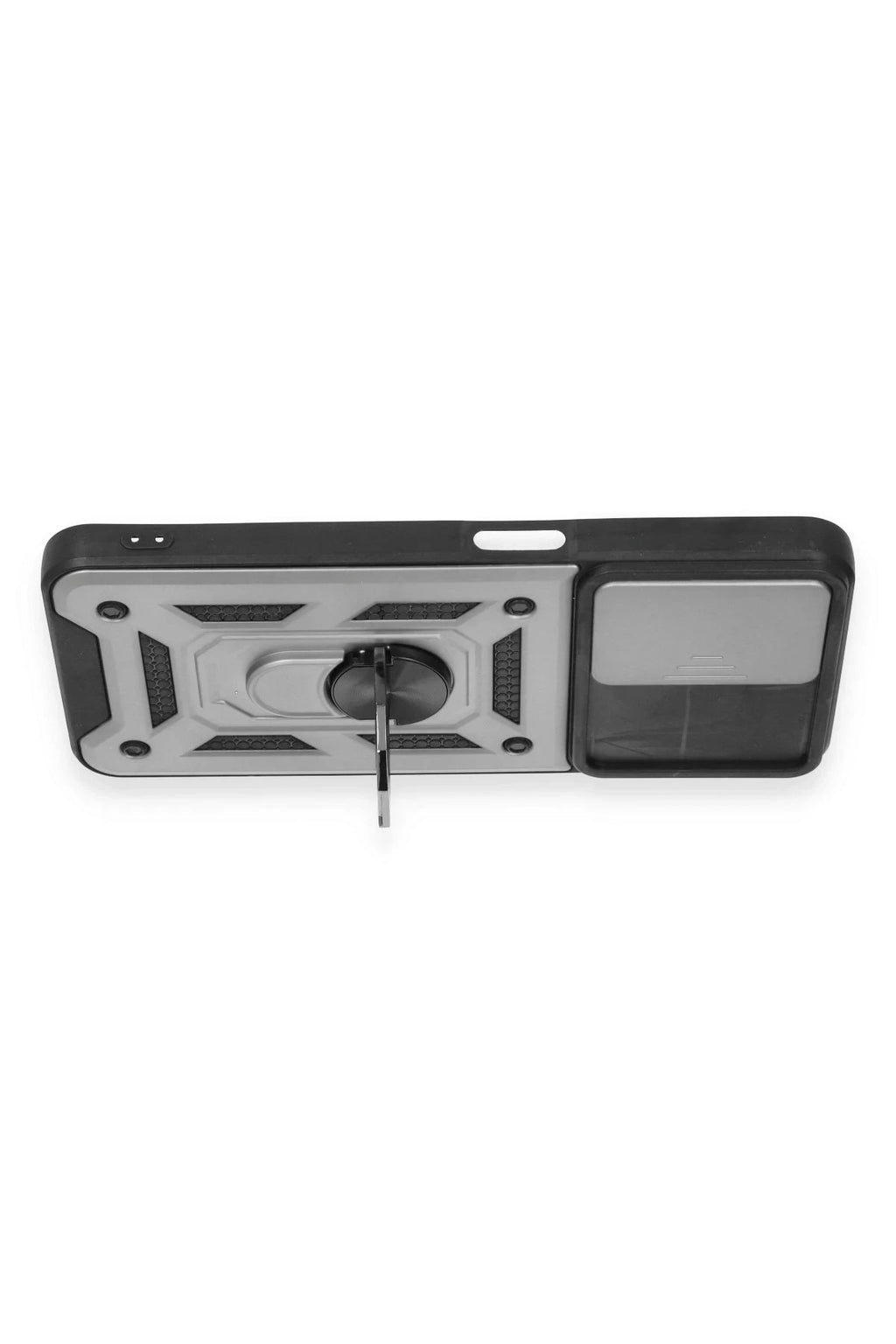 Mey İthalat® Realme C35 Kılıf Pars Lens Yüzüklü Silikon - Gümüş