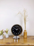 Krom Metal Gece Siyahı Masa Saati 25×20 cm