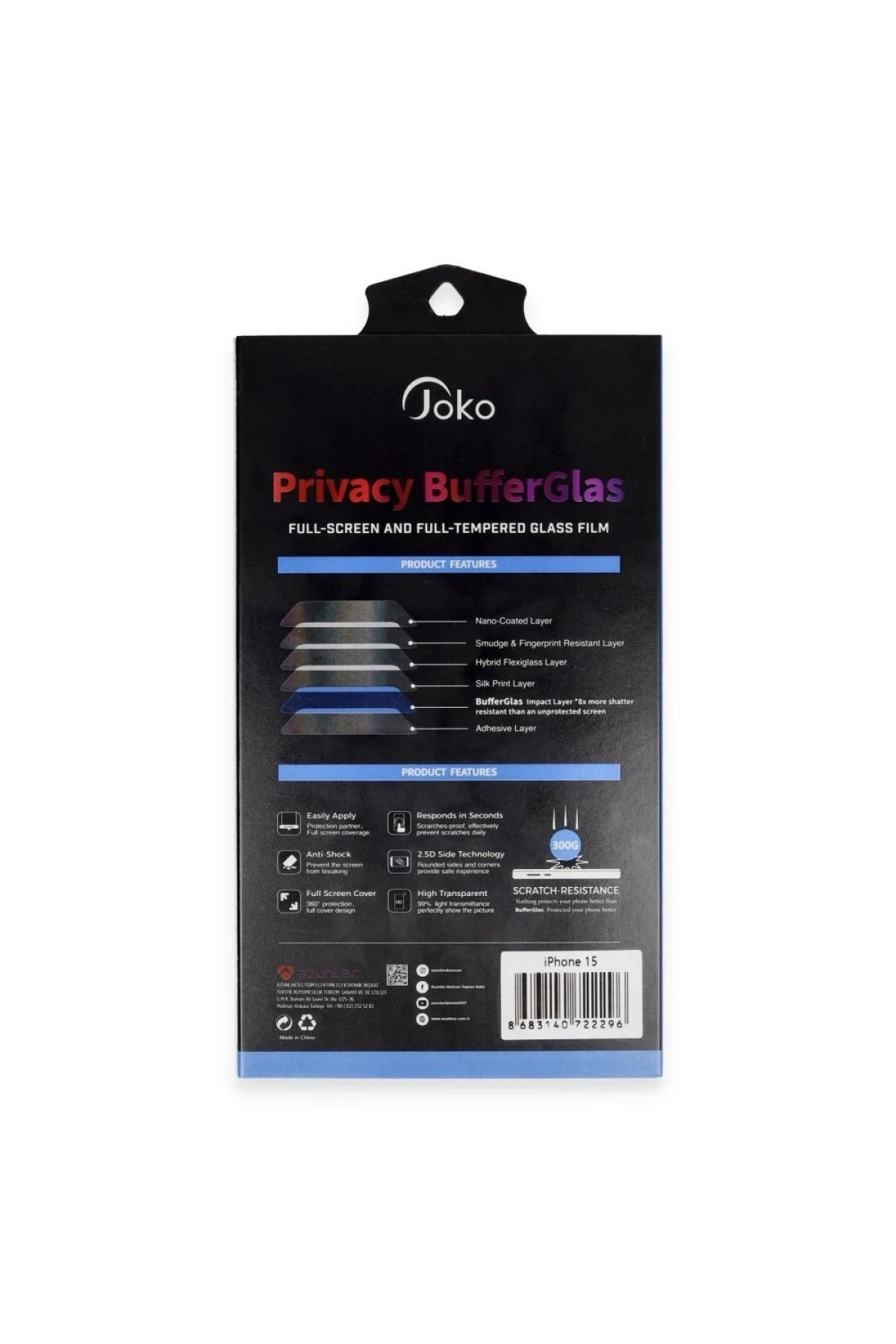 Mey İthalat® iPhone 16 Pro Hayalet Cam Ekran Koruyucu - Siyah